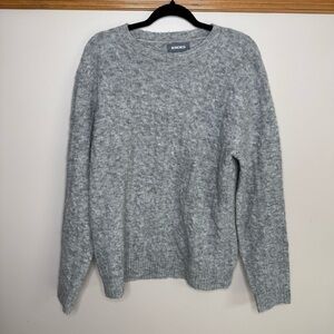 Bonobos Grey merino wool cable knit sweater men’s medium slim